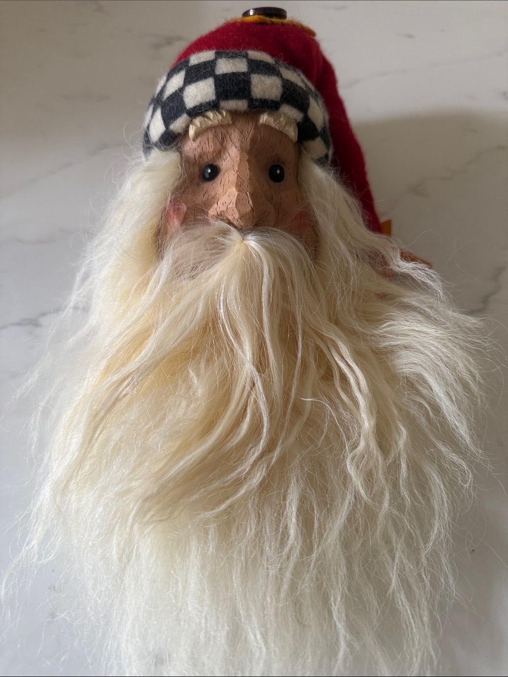 Handcrafted Santa Tree Topper Real Fur Beard - Picture 10 of 10